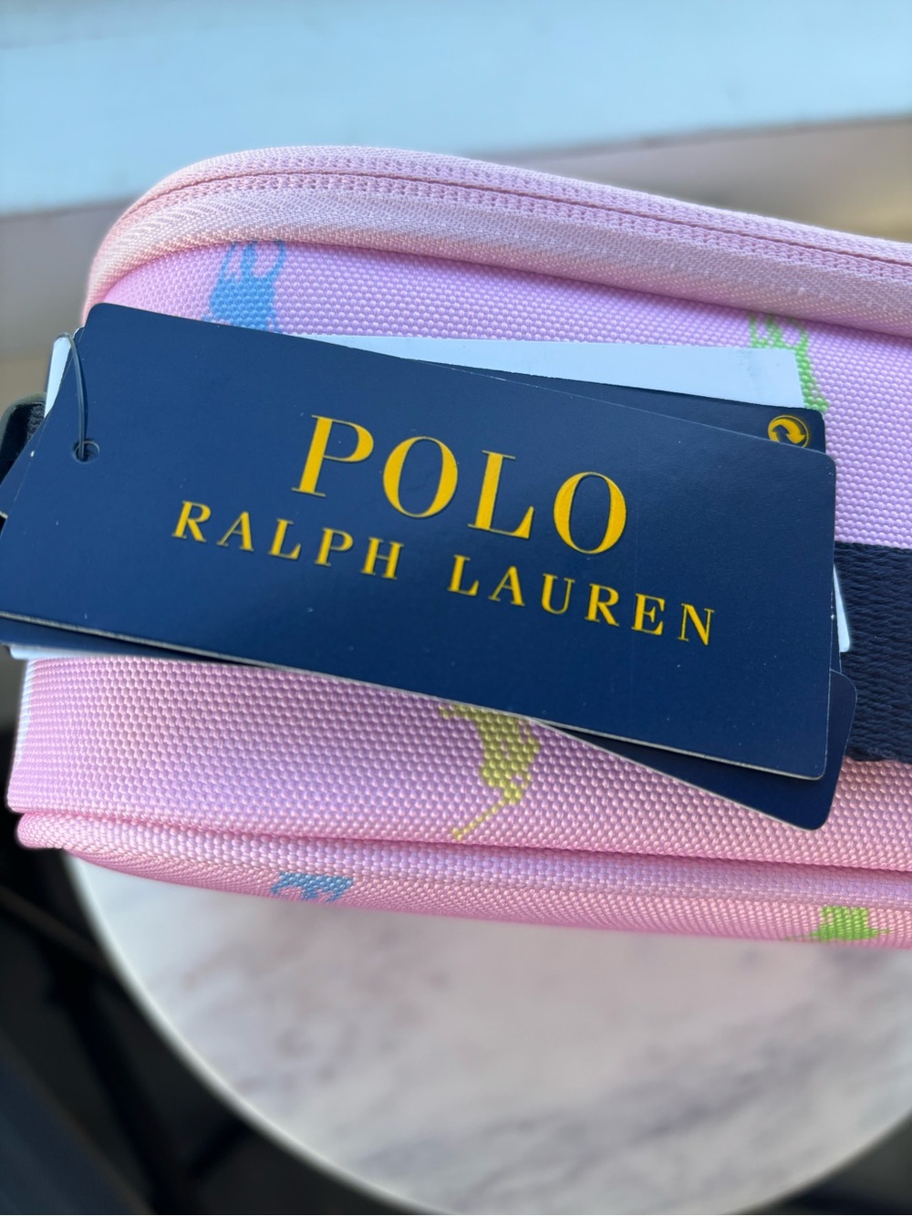Polo by Ralph Lauren Pink Kids Lunch Bag with Multicolor Pony Print - Picture 4 of 7